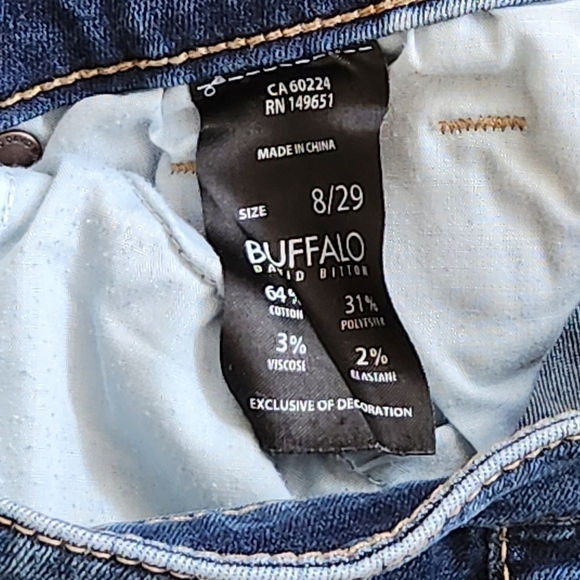BUFFALO DAVID BITTON Women's Jess Rip & Repair Mid-Rise Skinny Jeans 8/29 - Picture 5 of 8